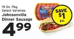 Hannaford Johnsonville dinner sausage offer