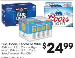 Food 4 Less Bud, Coors, Tecate or Miller offer