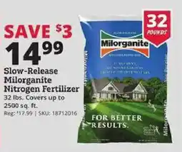 Rural King Slow-Release Milorganite Nitrogen Fertilizer offer