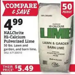 Rural King Nalcrite hi-calcium pulverized lime offer