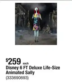 The Home Depot Disney 6 FT Deluxe Life-Size Animated Sally offer