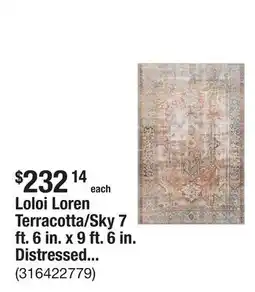 The Home Depot Loloi Loren Terracotta/Sky 7 ft. 6 in. x 9 ft. 6 in. Distressed Bohemian Printed Area Rug offer