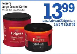 Price Chopper Folgers large ground coffee offer