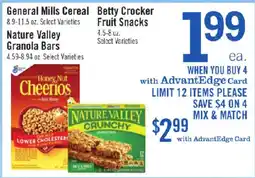 Price Chopper General Mills Cereal and Betty Crocker Fruit Snacks offer