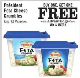 Price Chopper President feta cheese crumbles offer