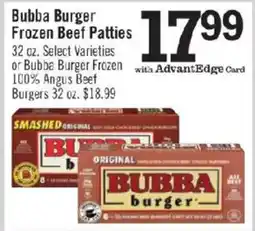 Price Chopper Bubba Burger Frozen Beef Patties offer