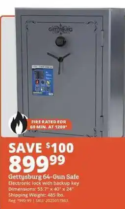 Rural King Gettysburg 64-Gun Safe offer