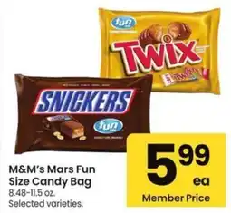 Albertsons M&M's Mars Fun Size Candy Bag offer