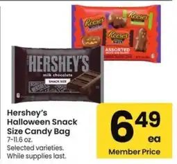 Albertsons Hershey's Halloween Snack Size Candy Bag offer