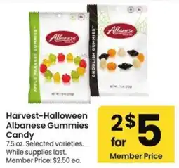 Albertsons Harvest-Halloween Albanese Gummies Candy offer