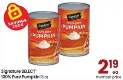 Albertsons Signature Select 100% Pure Pumpkin offer