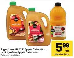 Albertsons Signature Select Apple Cider or SugarBee Apple Cider offer
