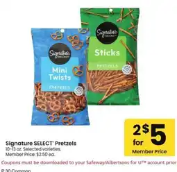 Albertsons Signature Select Pretzels offer