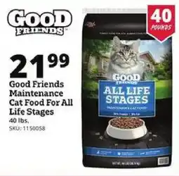 Rural King Good Friends maintenance cat food for all life stages offer