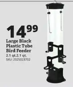Rural King Large Black Plastic Tube Bird Feeder offer