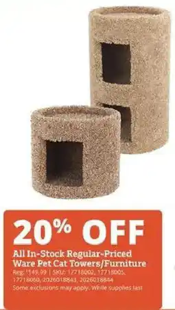 Rural King Ware Pet Cat Towers/Furniture offer