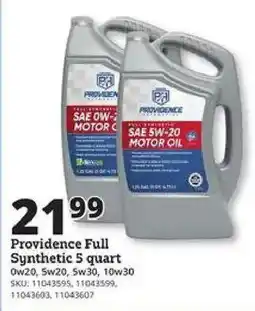 Rural King Providence Full Synthetic Motor Oil offer
