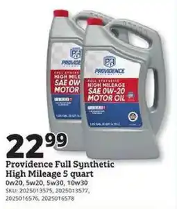 Rural King Providence Full Synthetic High Mileage Motor Oil offer