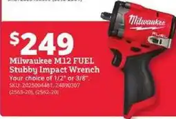 Rural King Milwaukee M12 FUEL Stubby Impact Wrench offer