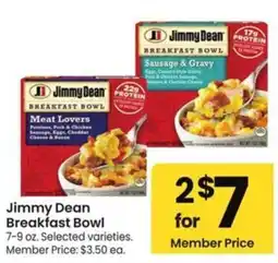 Albertsons Jimmy Dean Breakfast Bowl offer