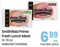 Albertsons Smithfield Prime Fresh Lunch Meat offer