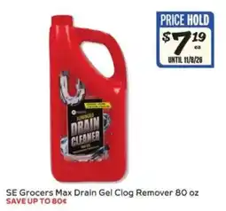 Winn Dixie SE Grocers Max Drain Gel Clog Remover offer