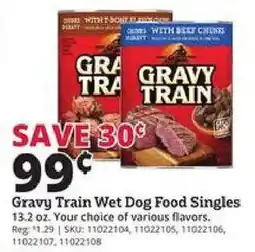 Rural King Gravy Train Wet Dog Food Singles offer
