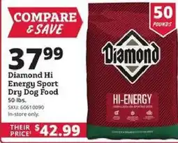 Rural King Diamond hi energy sport dry dog food offer