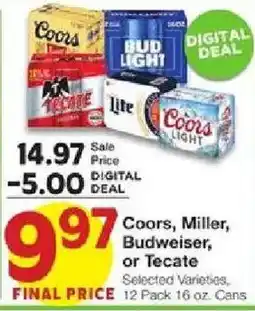 United Supermarkets Coors, Miller, Budweiser, or Tecate offer