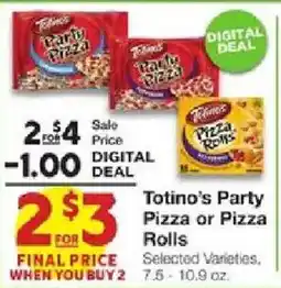 United Supermarkets Totino's Party Pizza or Pizza Rolls offer