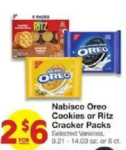United Supermarkets Nabisco Oreo Cookies or Ritz Cracker Packs offer