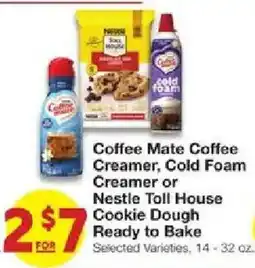 United Supermarkets Coffee Mate Coffee Creamer or Nestle Toll House Cookie Dough Ready to Bake offer