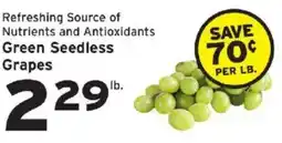 Hannaford Green Seedless Grapes offer
