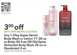 Publix Olay Super Serum Body Wash or Lotion offer