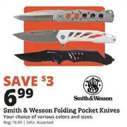 Rural King Smith & Wesson Folding Pocket Knives offer