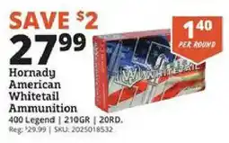 Rural King Hornady American Whitetail Ammunition offer