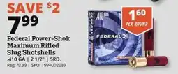 Rural King Federal Power-Shok Maximum Rifled Slug Shotshells offer