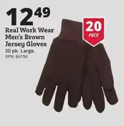 Rural King Real Work Wear Men's Brown Jersey Gloves offer