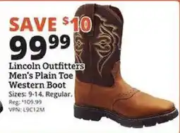 Rural King Lincoln Outfitters Men's Plain Toe Western Boot offer