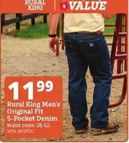 Rural King Rural King Men's Original Fit 5-Pocket Denim offer