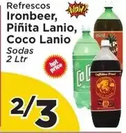 Presidente Refrescos Ironbeer, Piña Lanio, Coco Lanio Sodas offer
