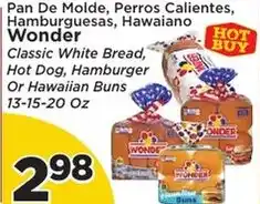 Presidente Wonder Classic White Bread,Hot Dog, Hamburger or Hawaiian Buns offer
