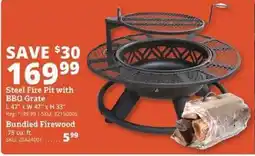 Rural King Steel Fire Pit with BBQ Grate offer