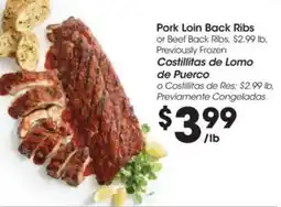 Food 4 Less Pork Loin Back Ribs or Beef Back Ribs offer