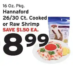 Hannaford Hannaford cooked or raw shrimp offer