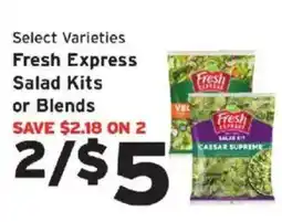 Hannaford Fresh Express salad kits or blends offer