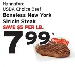 Hannaford Hannaford usda choice beef boneless new york sirloin steak offer