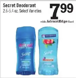 Price Chopper Secret Deodorant offer