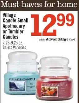 Price Chopper Village Candle Small Apothecary or Tumbler Candles offer