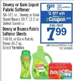 Price Chopper Downy or Gain Liquid Fabric Softener offer